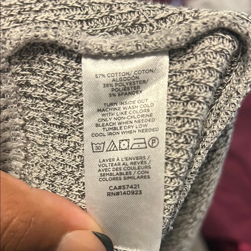 LOFT Gray Long Sleeve Dress with Knot Detail - Picture 8 of 8